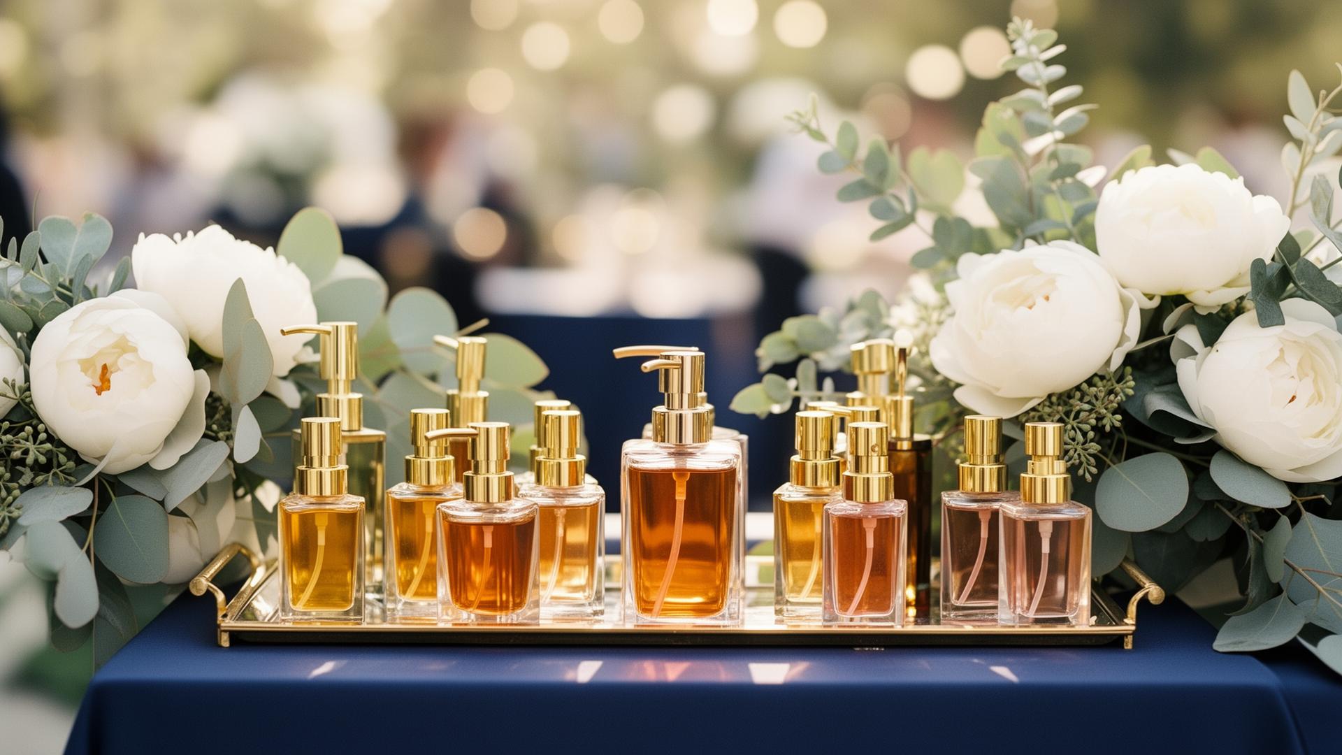 Zen JuJu mobile perfume bar setup with custom fragrance bottles at an event